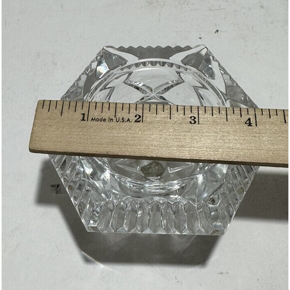 CRISTAL‎ D’ARQUES 24% LEAD CRYSTAL HEXAGONAL VOTIVE CANDLE HOLDER FRANCE - Picture 5 of 6